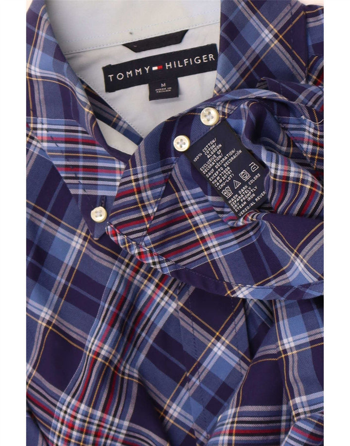 Tommy Hilfiger Mens Shirt Medium Blue Check Cotton