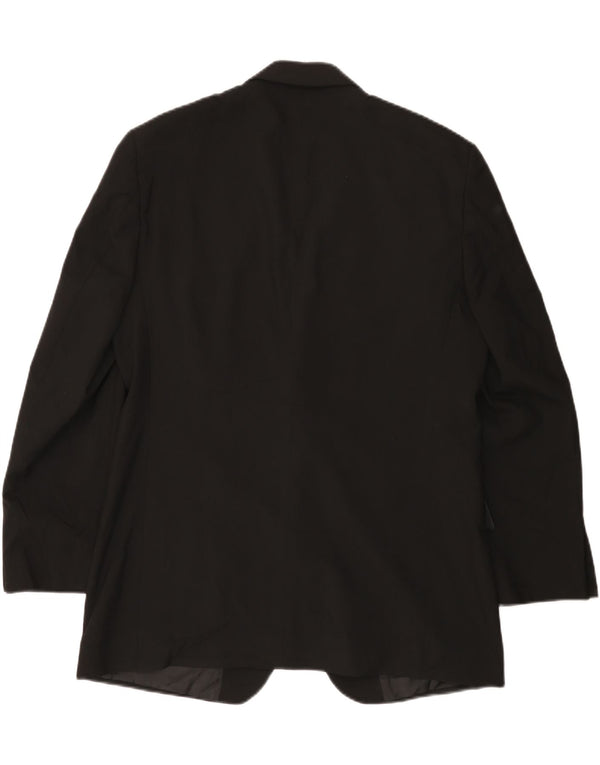 Marks & Spencer Mens 2 Button Blazer Jacket UK 38 Medium Black Polyester