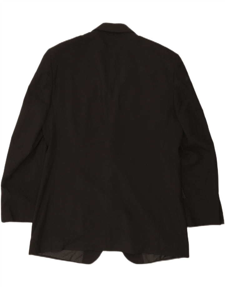 Marks & Spencer Mens 2 Button Blazer Jacket UK 38 Medium Black Polyester