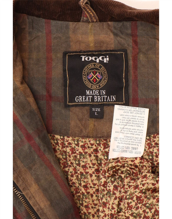 Toggi Womens Military Jacket UK 16 Large Brown Check Cotton