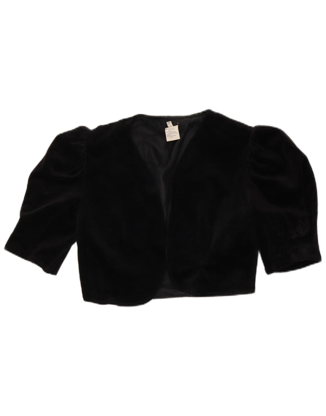 VINTAGE Womens Bolero Jacket IT 40 Small Black Triacetate