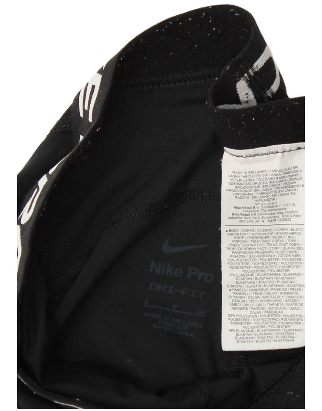 Nike Womens Dri Fit Graphic Leggings UK 10 Small  Black Polyester