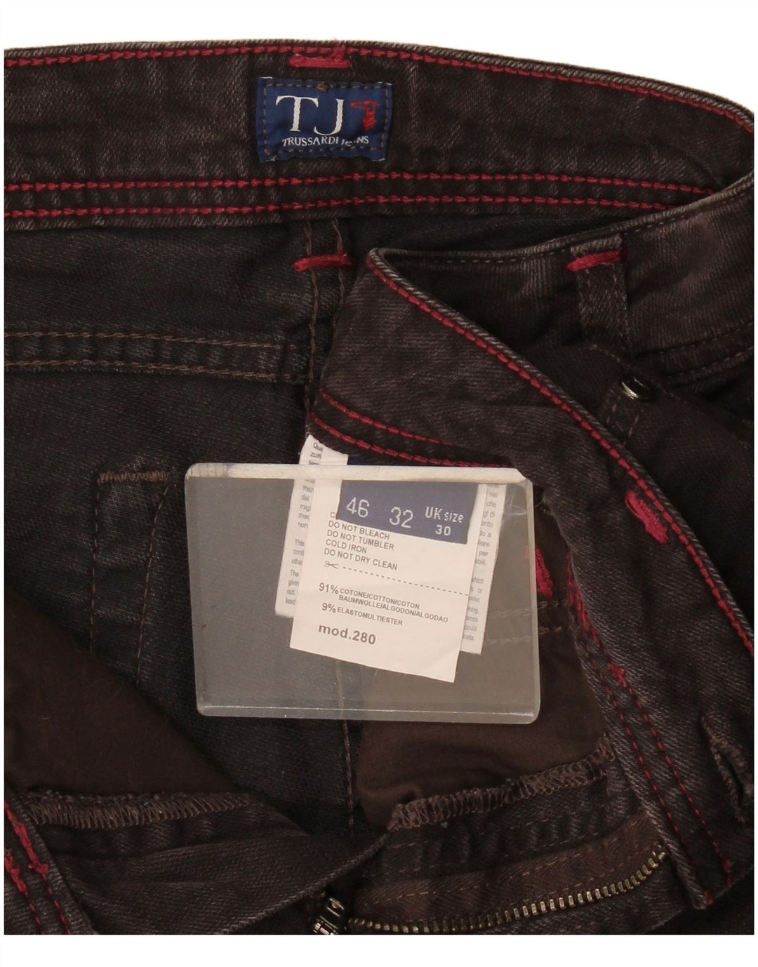 Trussardi Womens Slim Jeans W30 L33 Brown Cotton