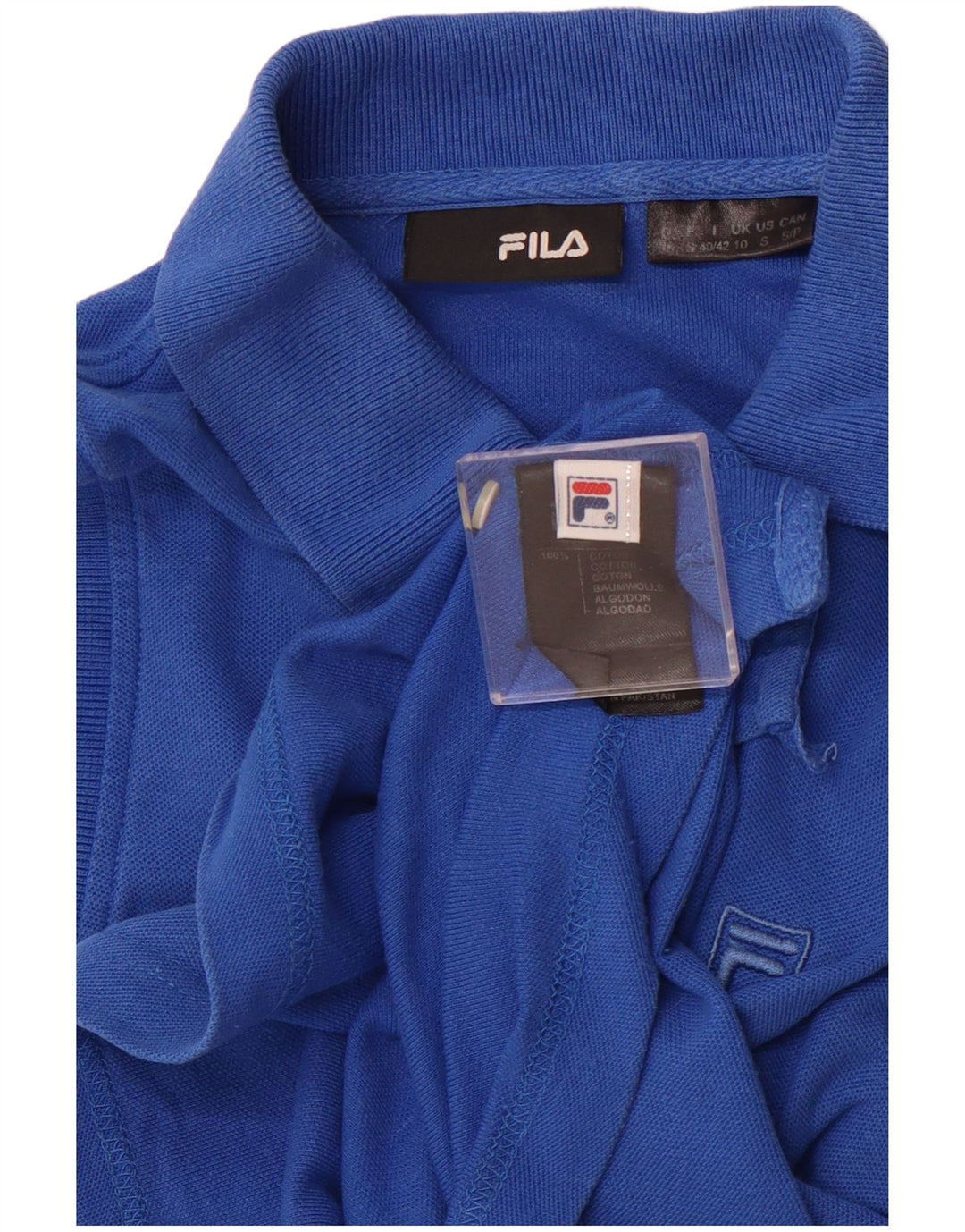 FILA Womens Sleeveless Polo Shirt UK 10 Small Blue Cotton