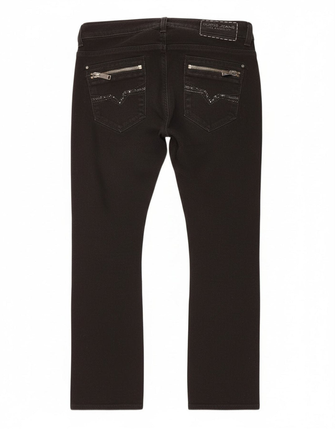 Guess Womens Cropped Jeans W28 L23 Black Cotton