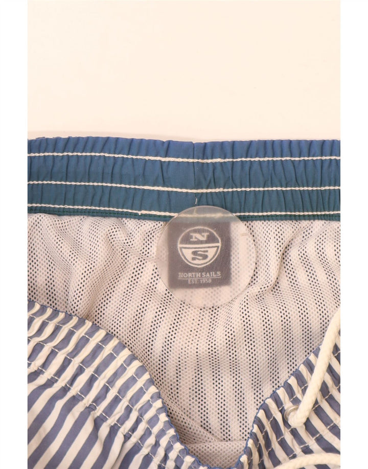 North Sails Mens Swimming Shorts Medium  Blue Striped Polyamide