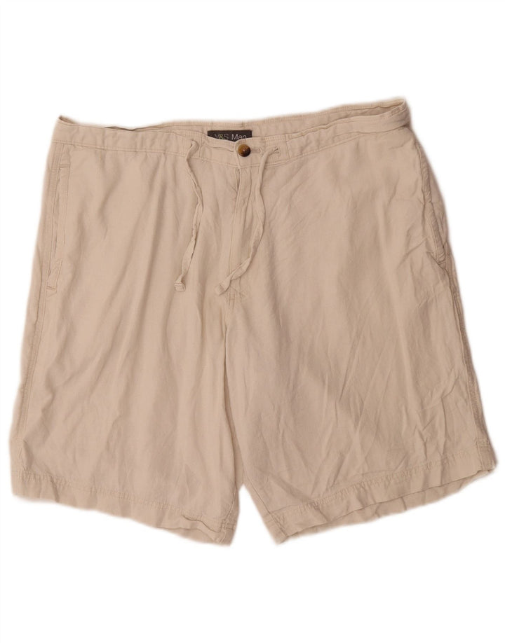 Marks & Spencer Mens Chino Shorts W38 XL Off White Flax