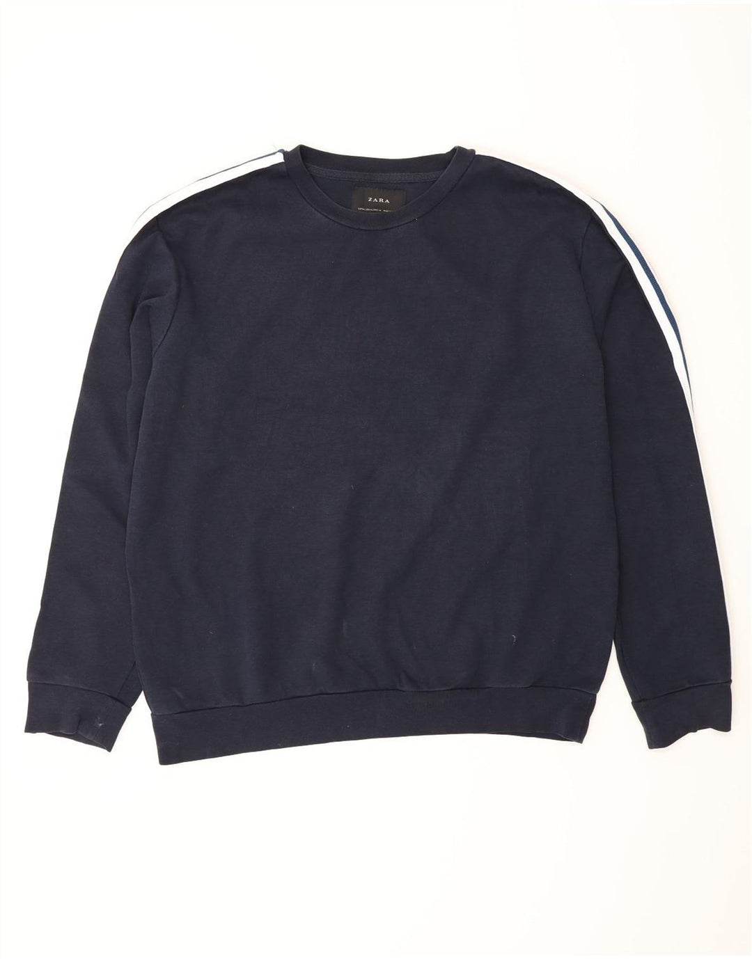 Zara Mens Sweatshirt Jumper XL Navy Blue Colourblock
