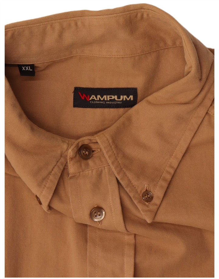 Wampum Mens Shirt 2XL Brown Cotton