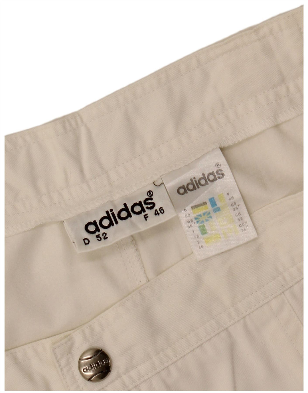 ADIDAS Mens Chino Shorts W36 Large White Polyester
