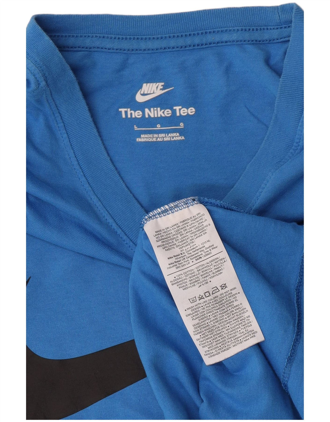 Nike Mens Graphic T-Shirt Top Large Blue Cotton