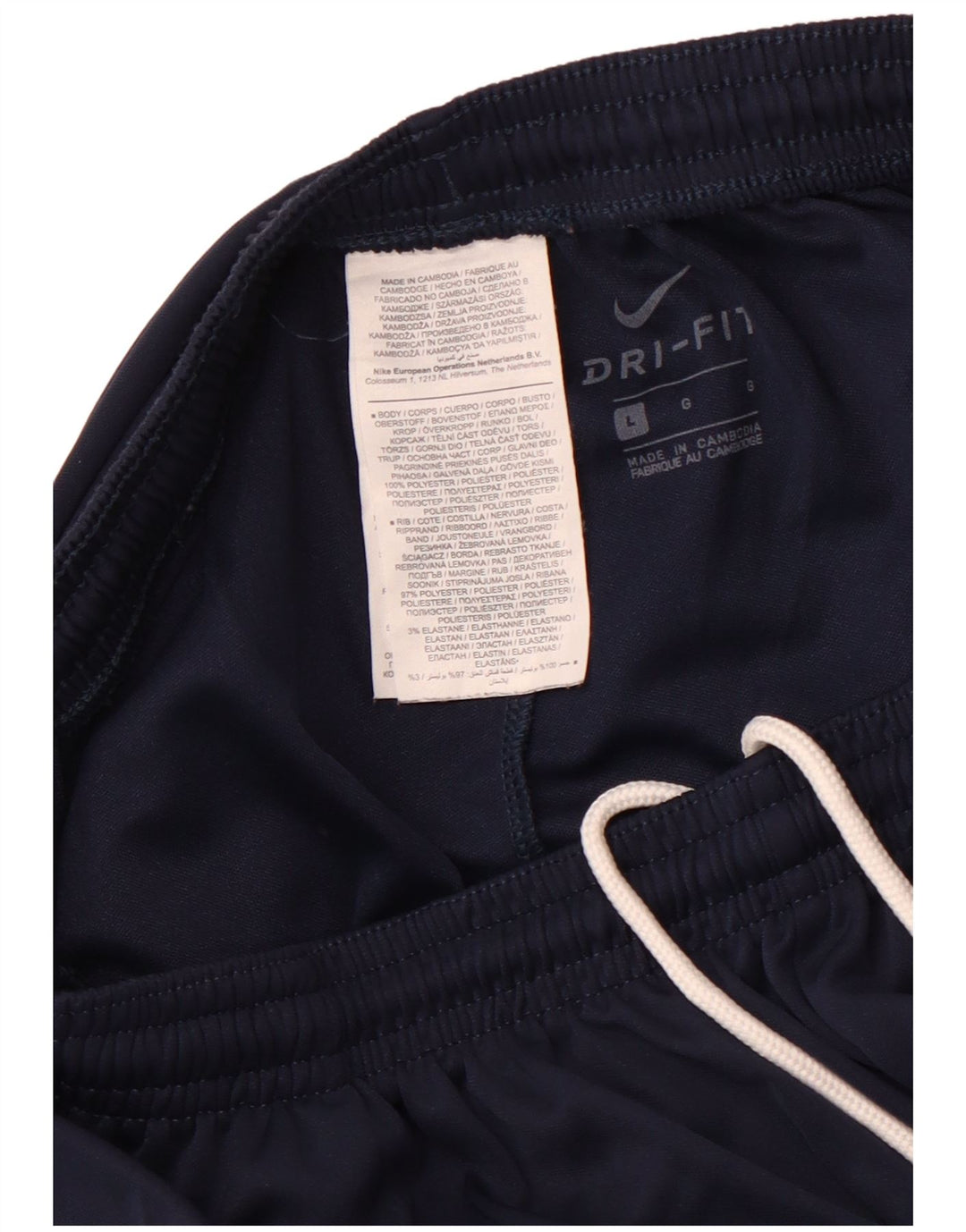 NIKE Mens Dri Fit Tracksuit Trousers Large  Navy Blue Polyester