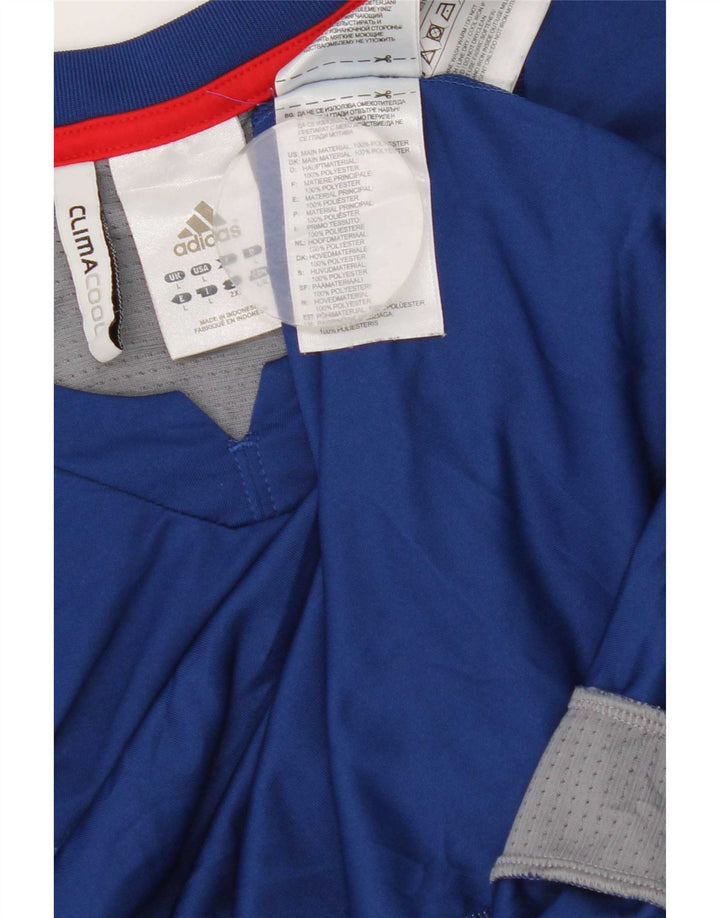 Adidas Mens Climacool T-Shirt Top Large Blue Colourblock Polyester