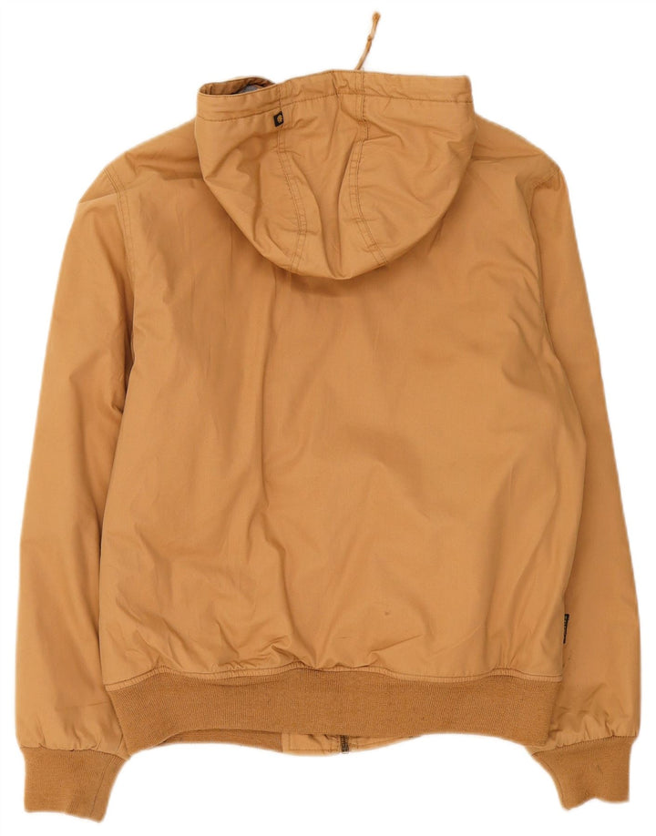 Element Mens Hooded Bomber Jacket UK 36 Small Beige Polyester