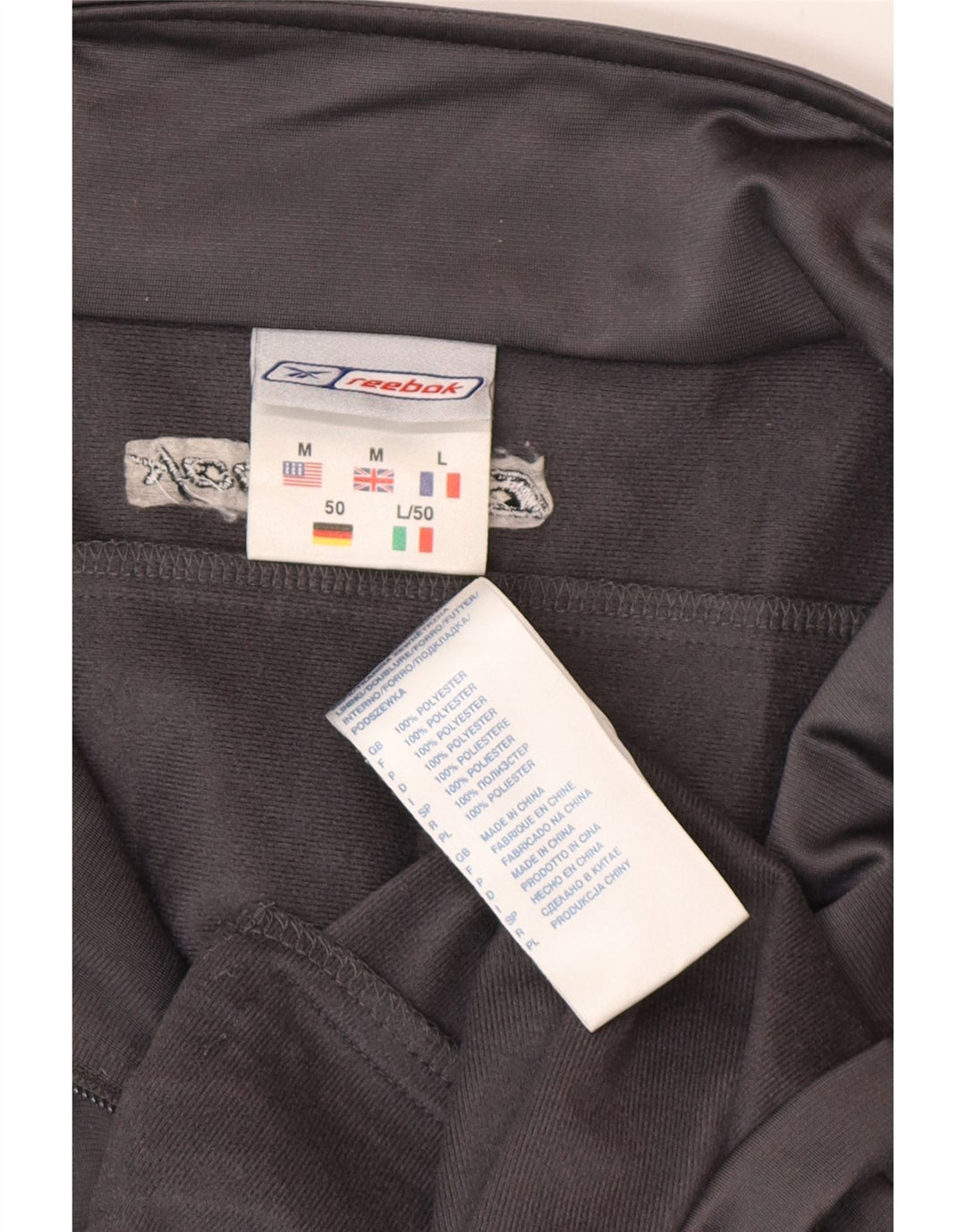 Reebok Mens Tracksuit Top Jacket Medium Grey Polyester