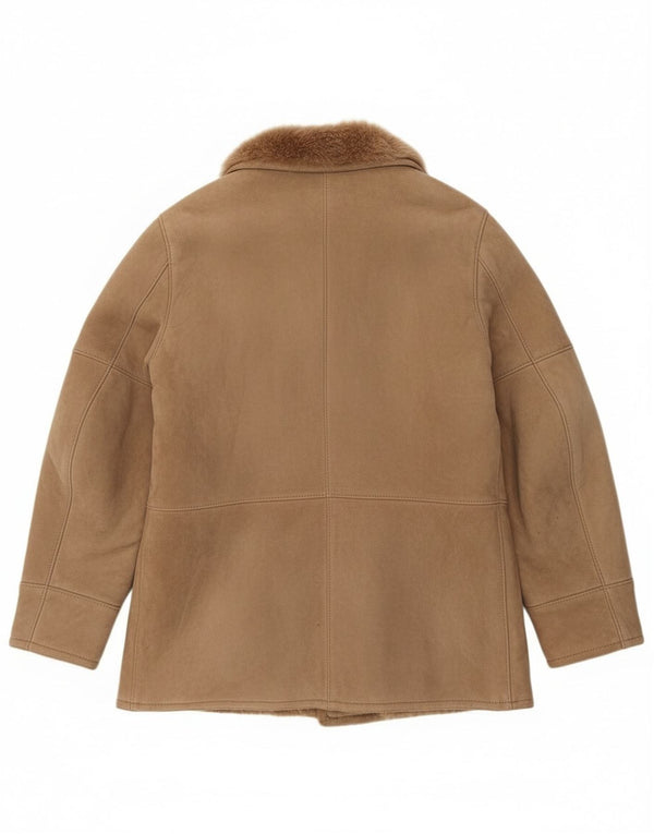 Vintage Mens Shearling Jacket IT 52 XL Brown Shearling