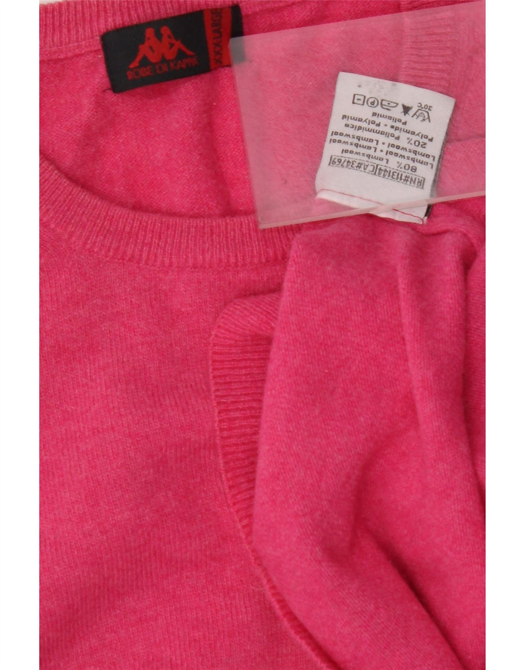 KAPPA Womens Crew Neck Jumper Sweater UK 22 3XL Pink Lambswool