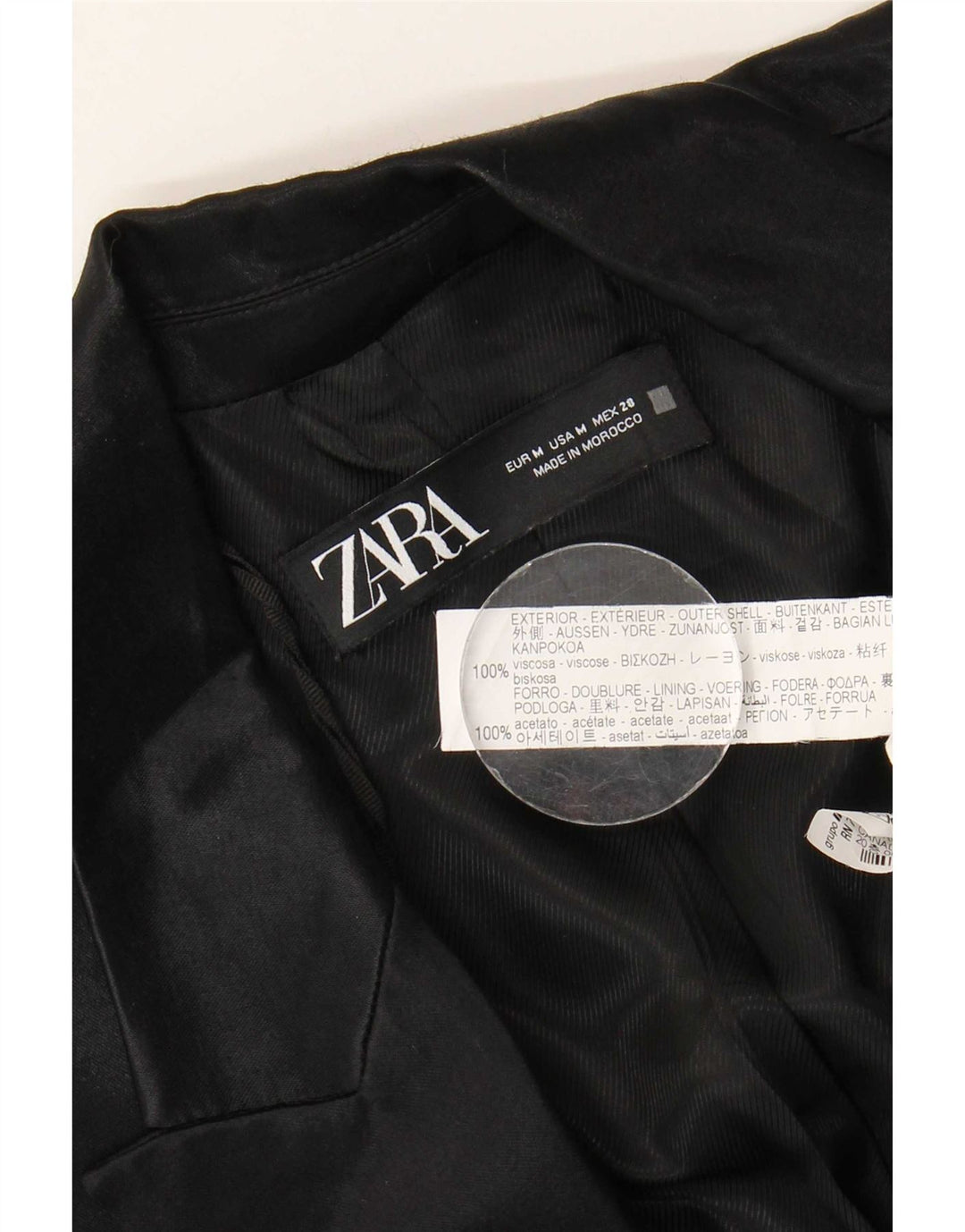 Zara Womens Open Blazer Jacket UK 14 Medium Black Viscose