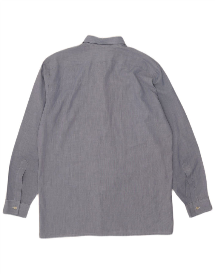 Pierre Cardin Mens Shirt Medium Blue Pinstripe Polyester