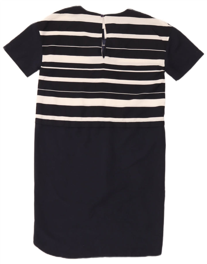 French Connection Womens Shift Dress UK 6 XS Navy Blue Striped Polyester