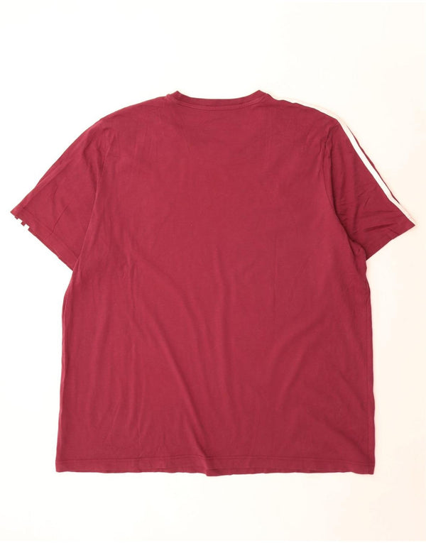 Adidas Mens T-Shirt Top 2XL Burgundy Cotton