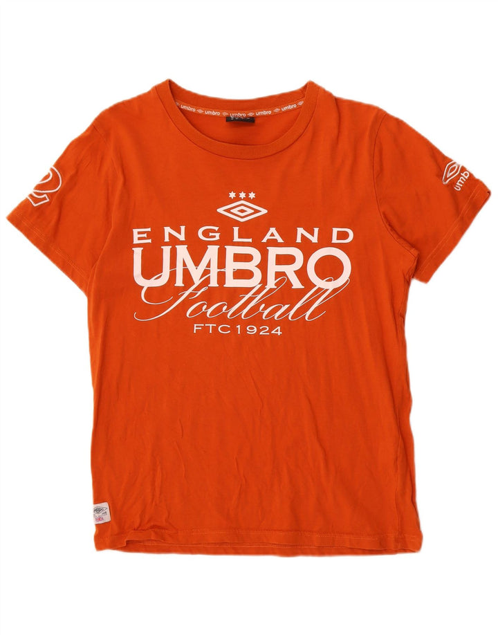 Umbro Mens Graphic T-Shirt Top Medium Orange Cotton