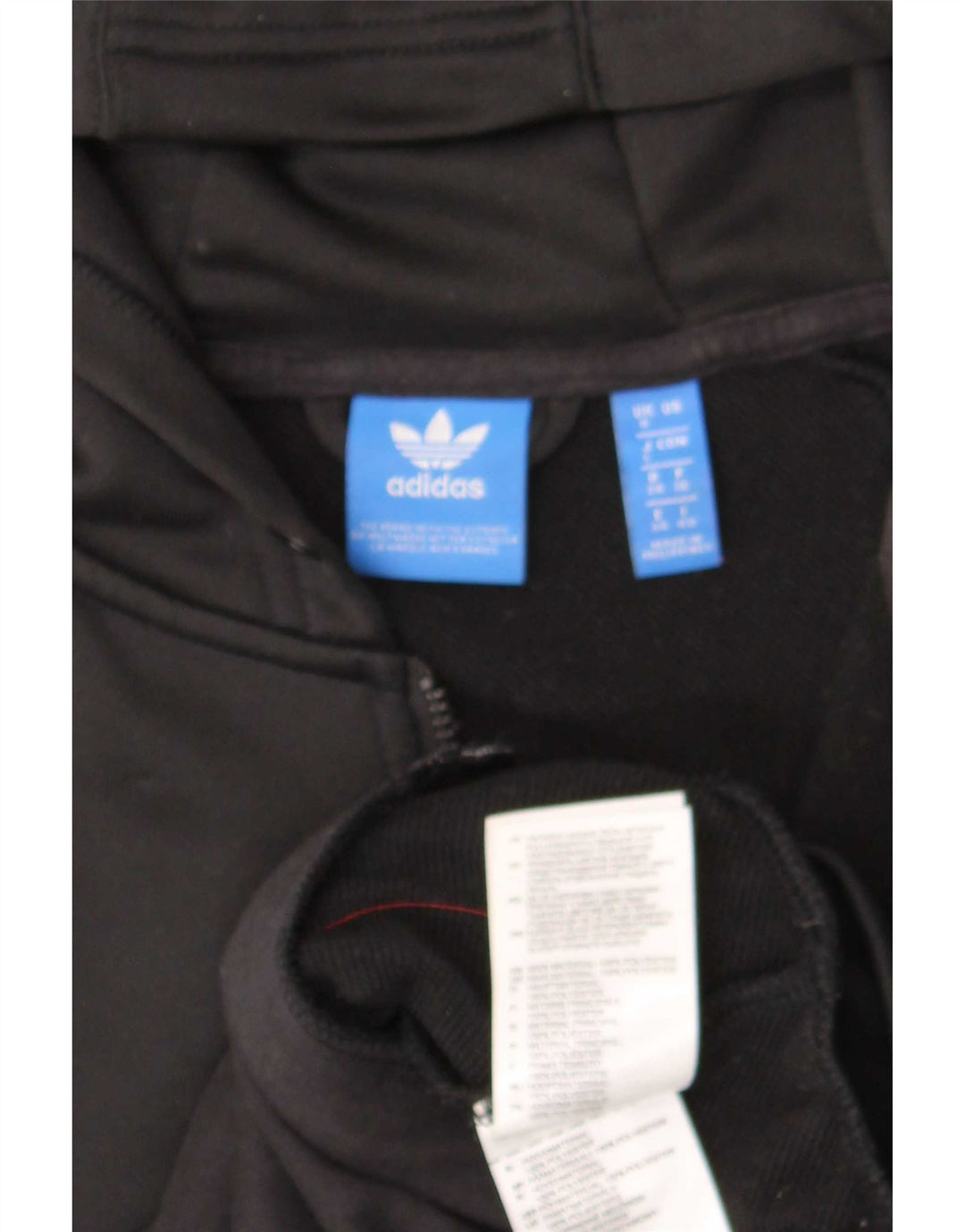 Adidas Womens Zip Hoodie Sweater UK 8 Small Black Polyester