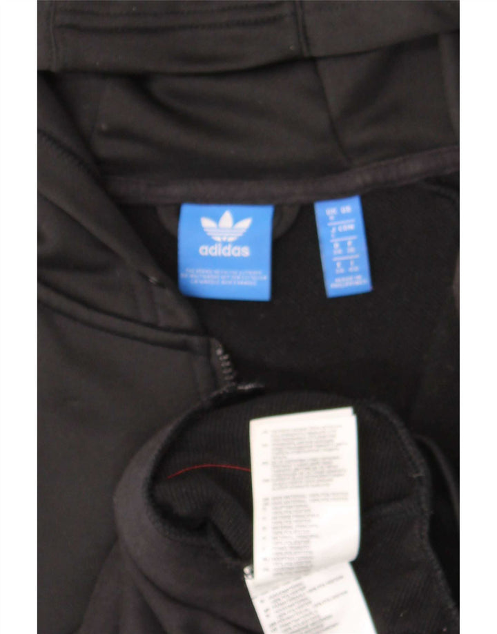 Adidas Womens Zip Hoodie Sweater UK 8 Small Black Polyester