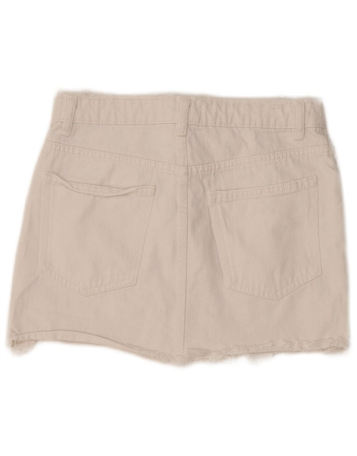 Zara Womens Mini Denim Skirt Medium W28 White