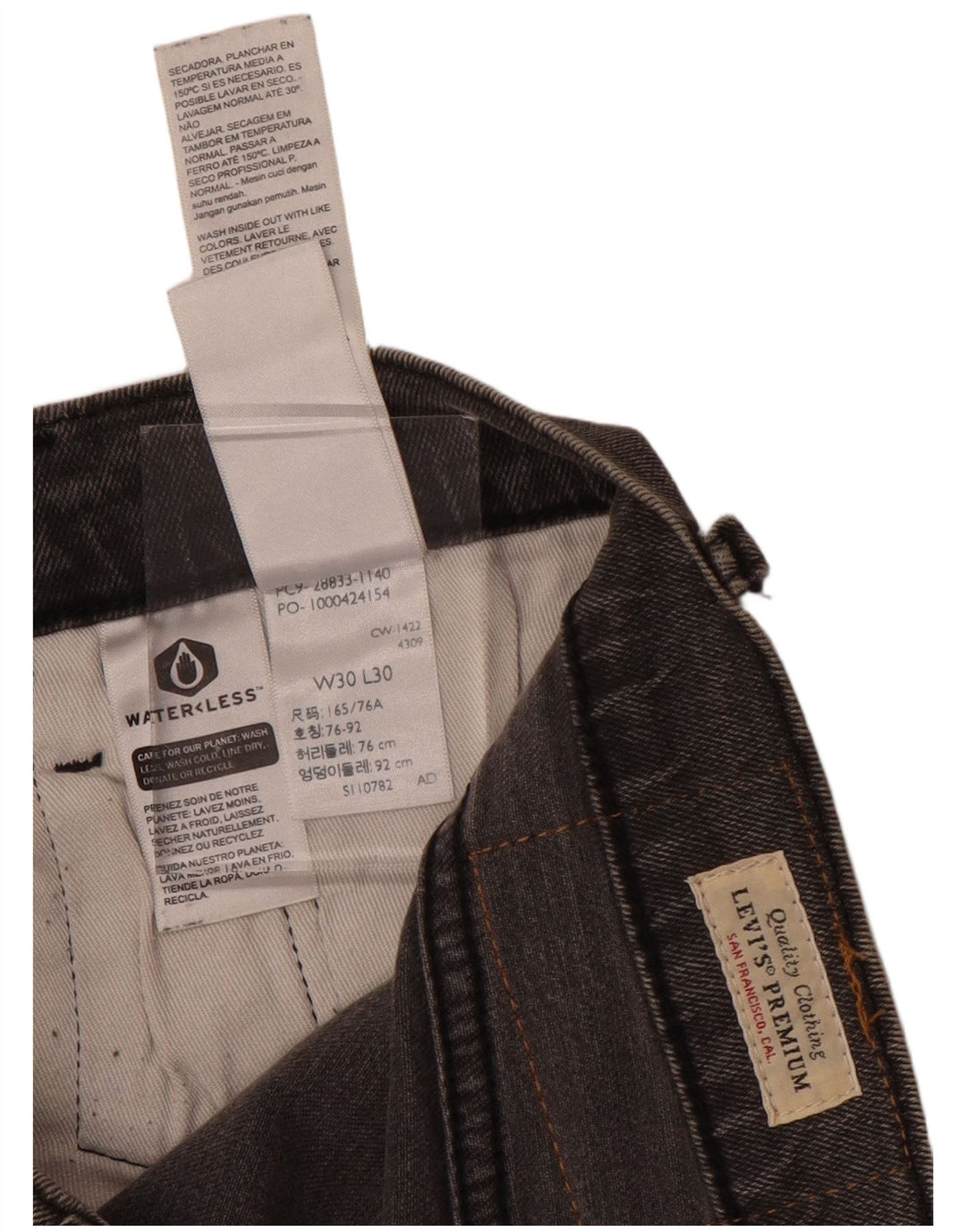 LEVI'S Mens 512 Slim Tapered Jeans W30 L30 Grey Cotton