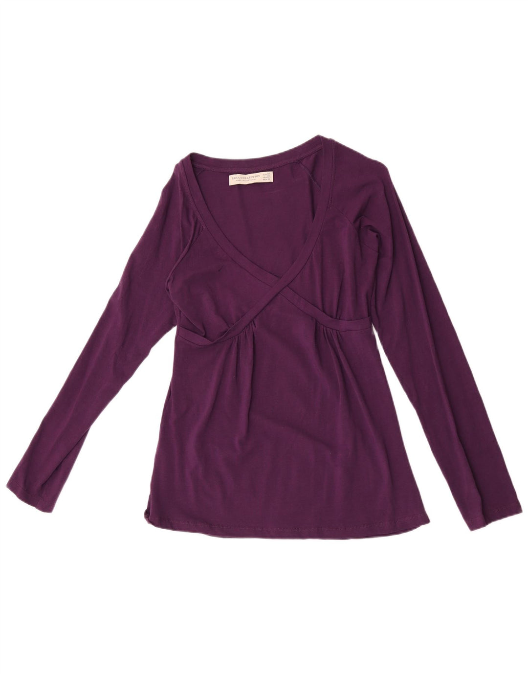 Zara Womens Top Long Sleeve UK 16 Large Purple