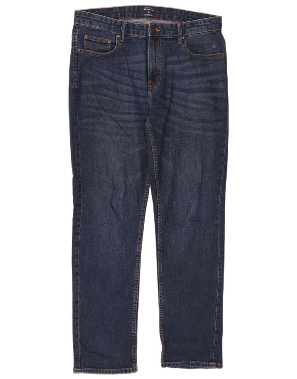 Ben Sherman Mens Straight Jeans W36 L31 Navy Blue Cotton