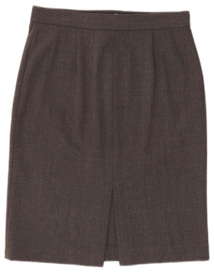 Emporio Armani Womens Pencil Skirt IT 42 Medium W28 Grey Polyester