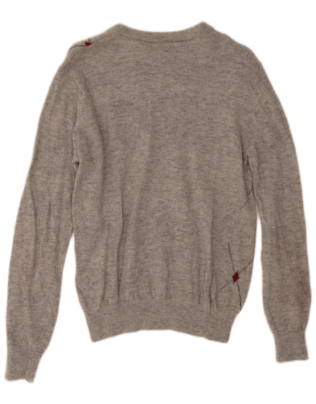 Lotto Mens Crew Neck Jumper Sweater Medium Grey Argyle/Diamond Wool