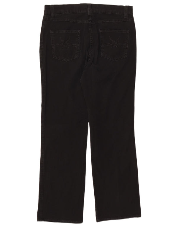 Marks & Spencer Womens Straight Casual Trousers UK 12 Medium W30 L27 Black