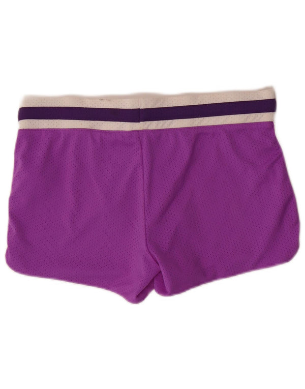 Nike Womens Sport Shorts UK 14 Medium Purple Colourblock Polyester