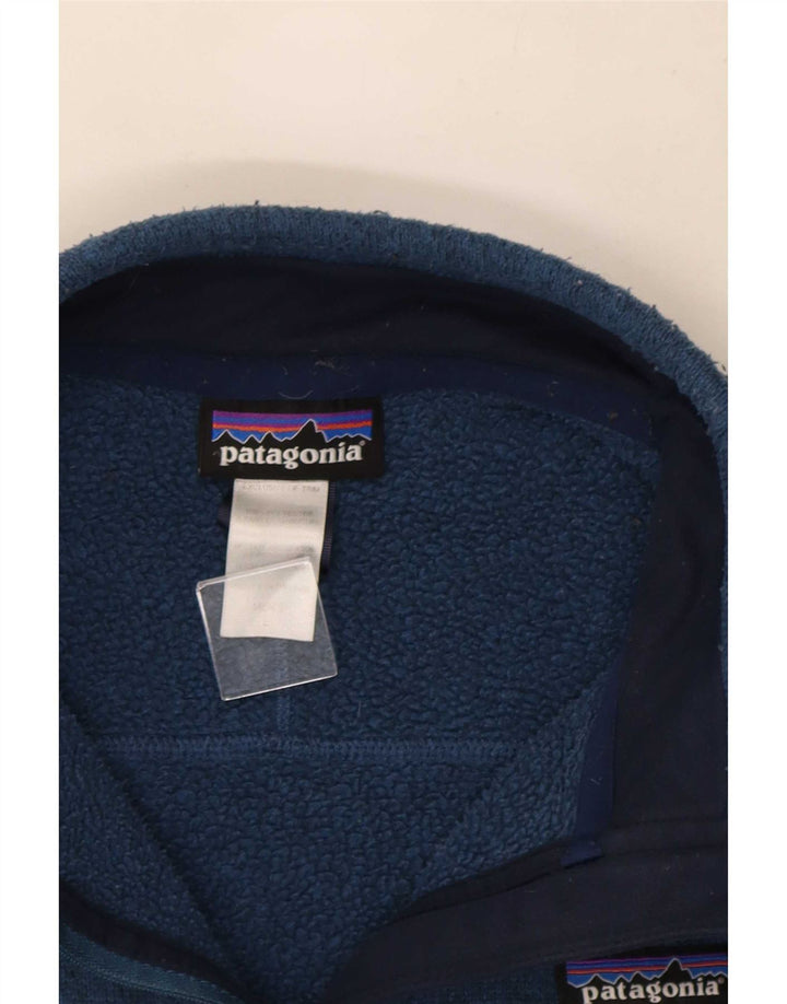 Patagonia Mens Zip Neck Sweatshirt Jumper Large Blue Polyester