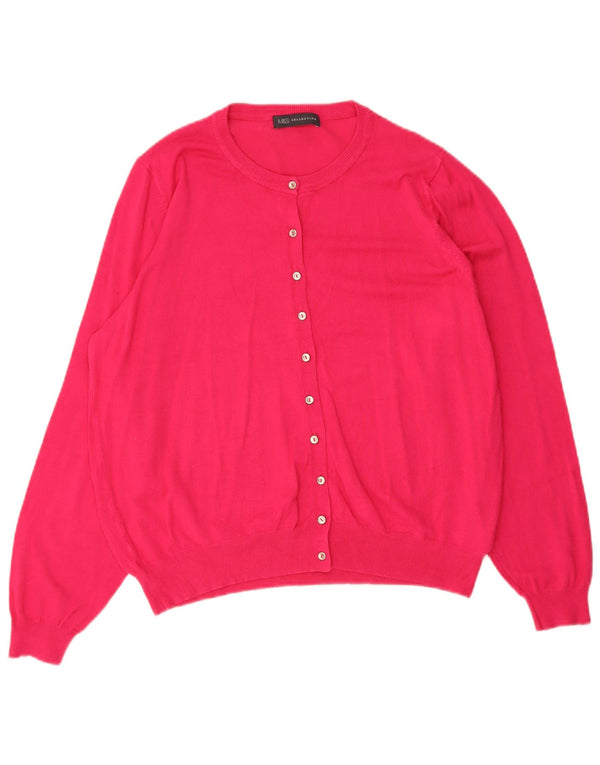 Marks & Spencer Womens Cardigan Sweater UK 20 2XL Pink Viscose
