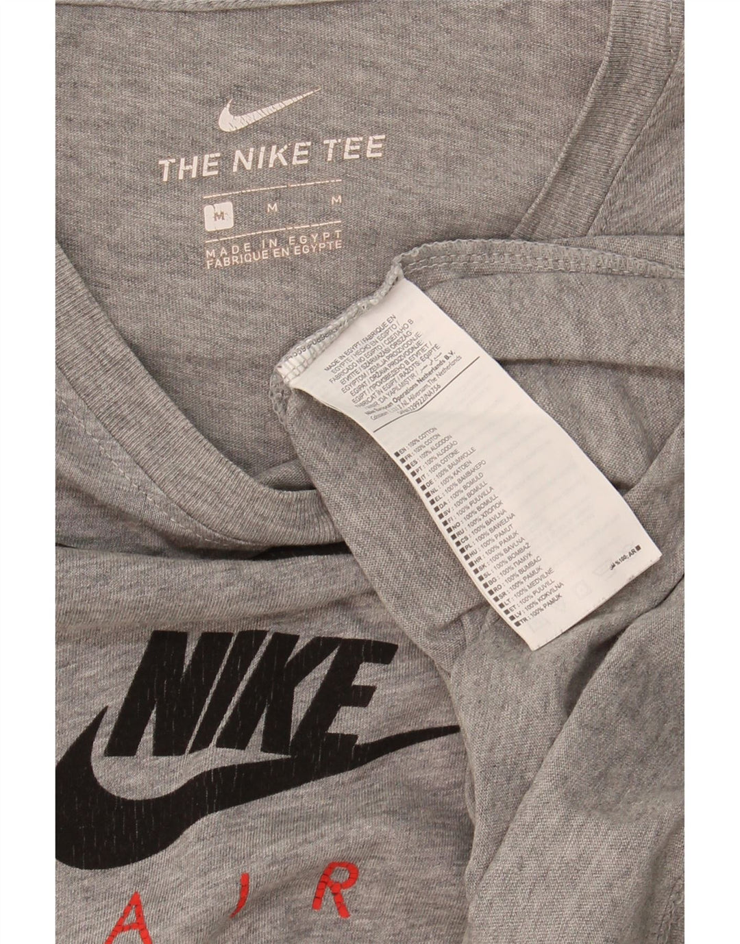 NIKE Mens Graphic T-Shirt Top Medium Grey Cotton