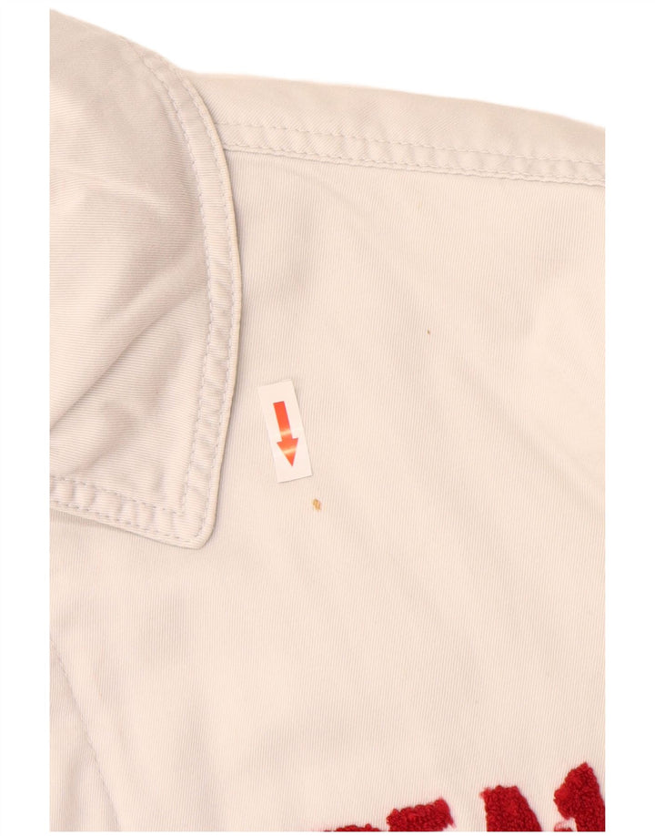 Uniform Mens Graphic Overcoat UK 40 Large White