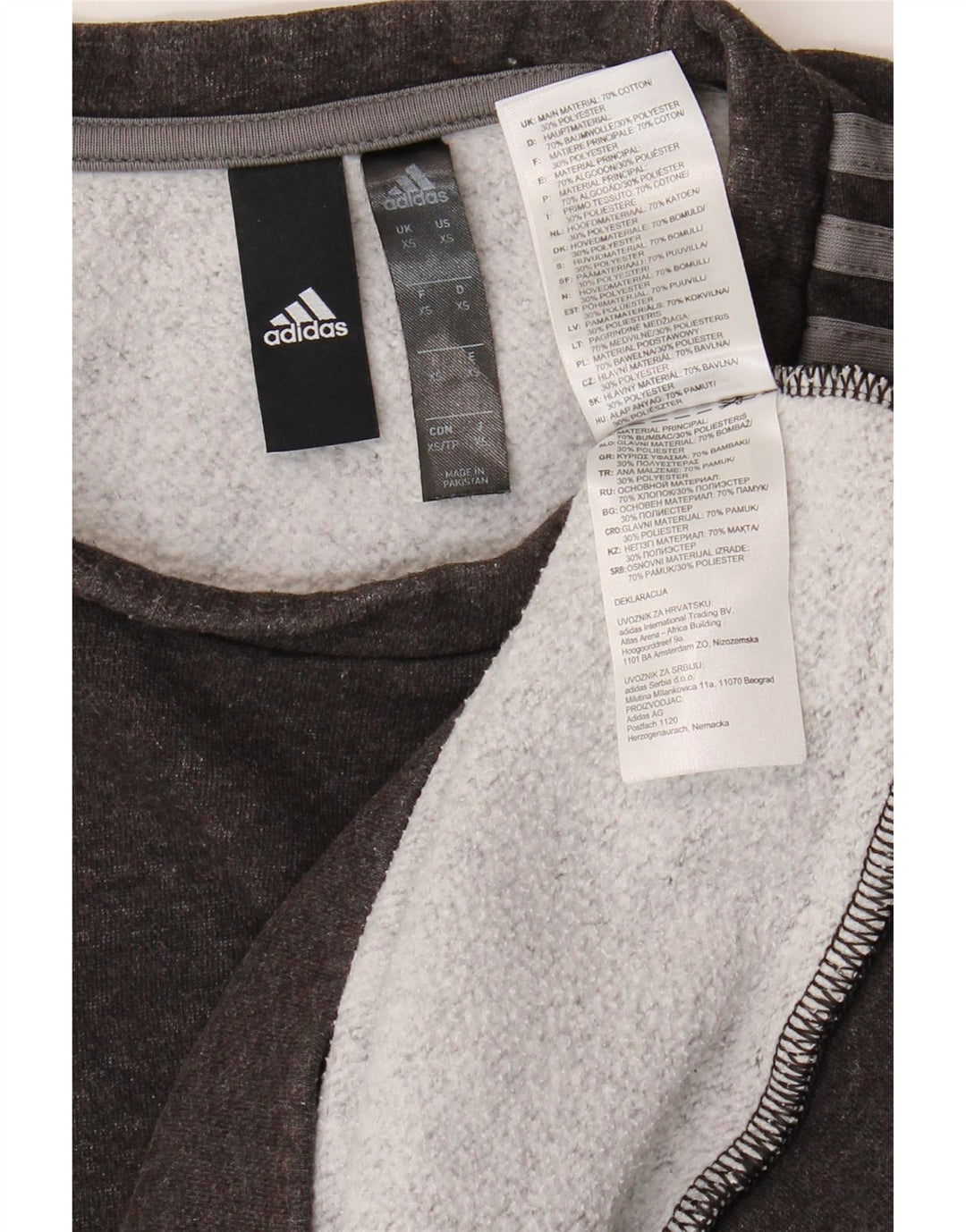 ADIDAS Mens Sweatshirt Jumper XS Grey Cotton Vintage Adidas and Second-Hand Adidas from Messina Hembry 