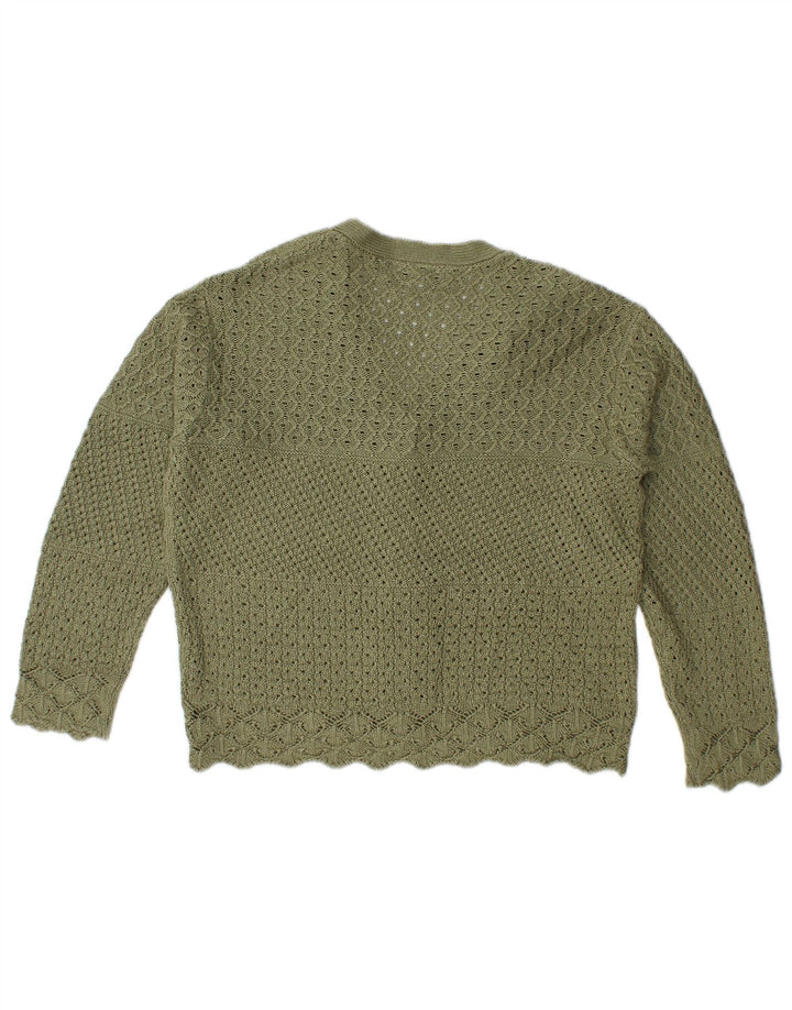 Marks & Spencer Womens Oversized Cardigan Sweater UK 10 Small Green