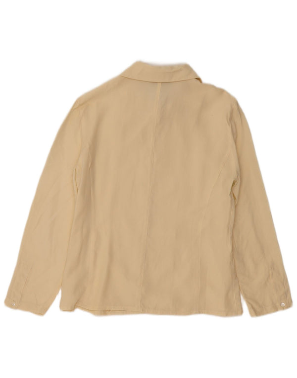 CARLA CARINI Womens Shirt Blouse UK 14 Medium Beige