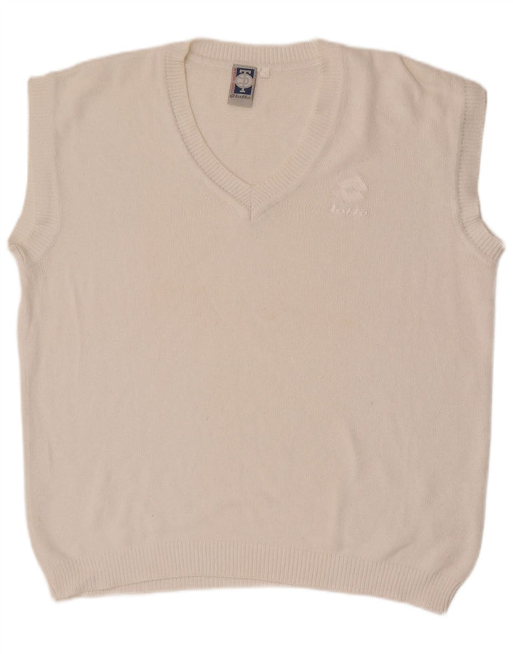 Lotto Mens Vest Tank Top Large White Cotton