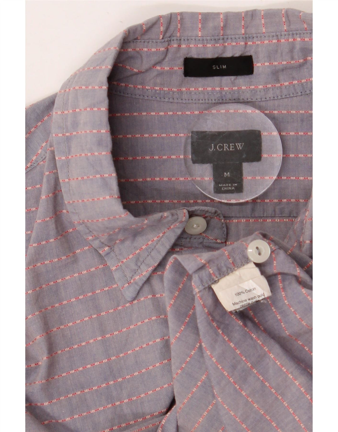 J. CREW Mens Slim Fit Shirt Medium Grey Striped Cotton