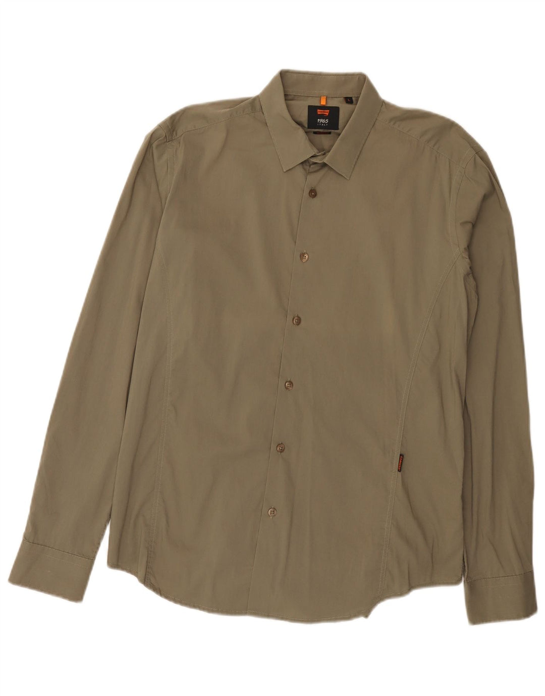Carrera Mens Slim Fit Shirt Large Khaki Cotton