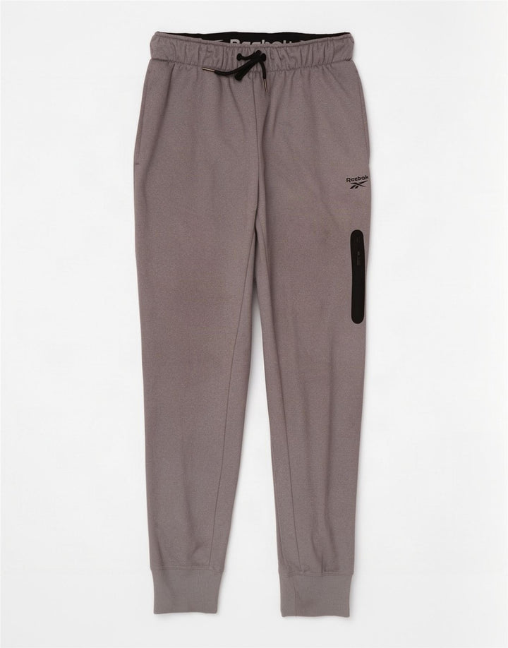 Reebok Mens Graphic Cargo Tracksuit Trousers Joggers Small Grey Polyester