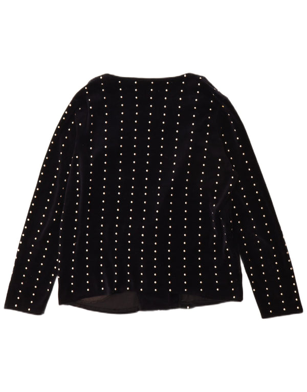 Zara Womens Trafaluc 1 Button Blazer Jacket UK 14 Medium Navy Blue Spotted