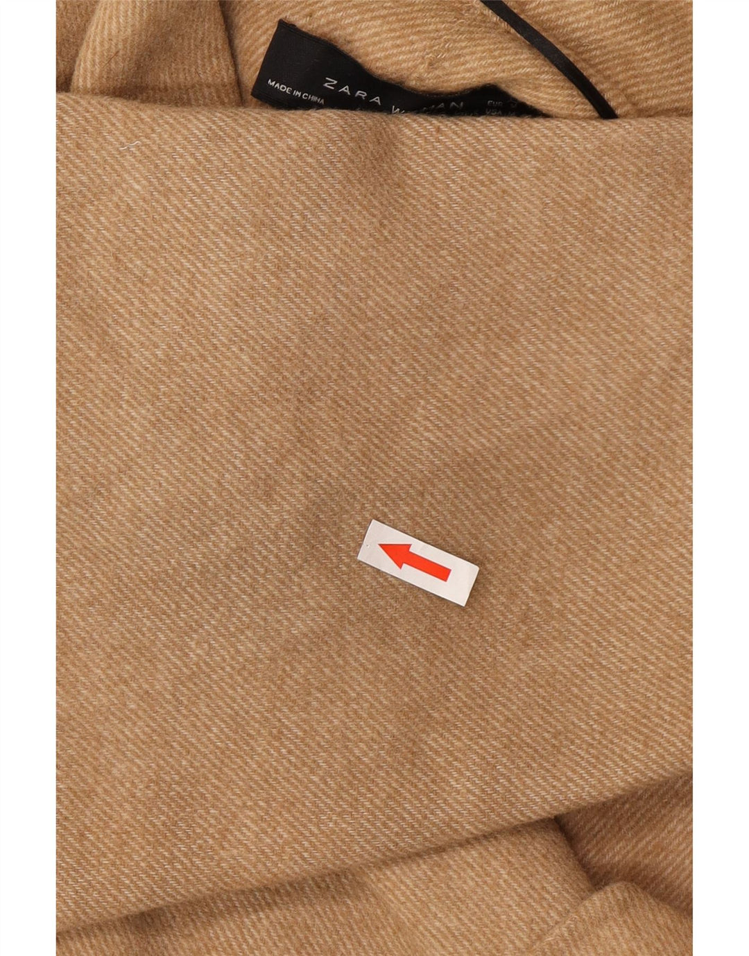 Zara Womens Oversized Overcoat UK 14 Medium Beige Wool