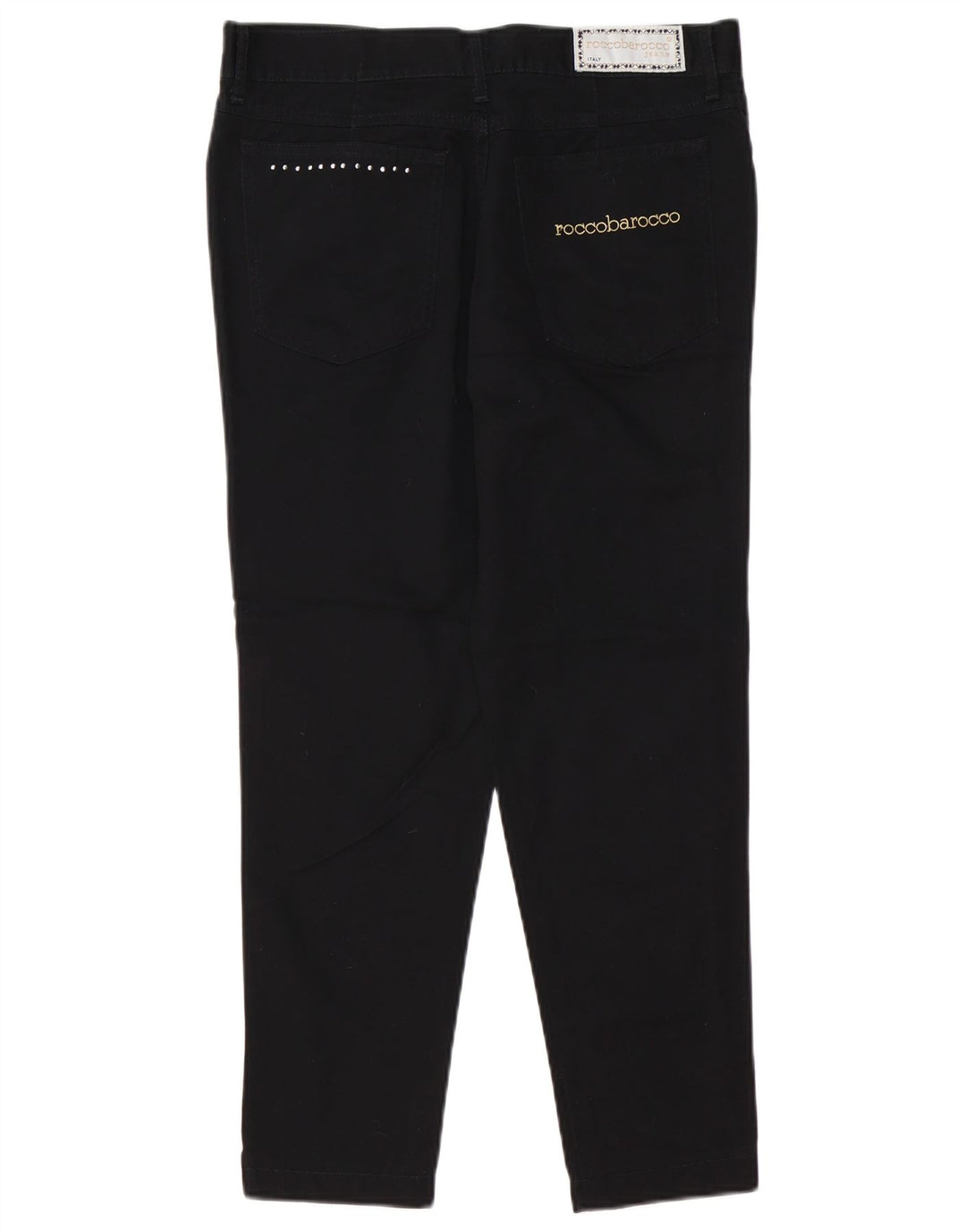 ROCCOBAROCCO Womens Slim Cropped Jeans IT 48 XL W34 L25 Black Cotton